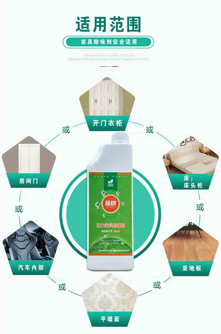 適用范圍，家具除味劑安全適用，開門衣柜，床，床頭柜，亞地板，平面墻，汽車內(nèi)部，房間門